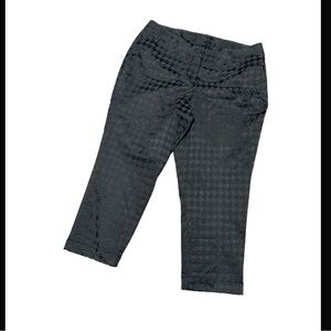 Lane Bryant Patterned Ankle Cropped Pants Tone-On-Tone Black NO BELT. Sz 20. NWT